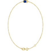 14K Yellow Lab-Grown Blue Sapphire  6 1/2-7-1/2" Bracelet