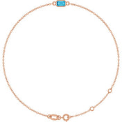 14K Rose Natural Aquamarine 6 1/2-7 1/2" Bracelet