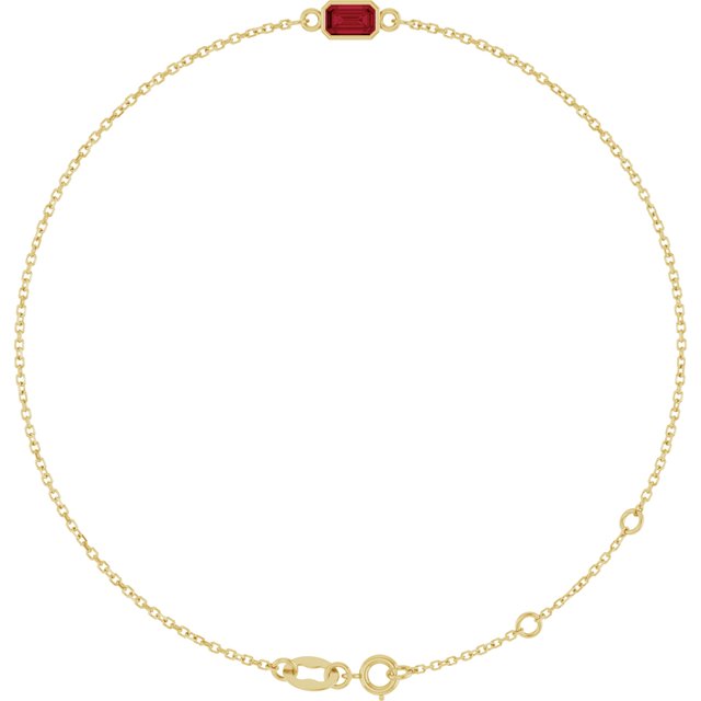 14K Yellow Natural Ruby  6 1/2-7-1/2" Bracelet