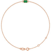 14K Rose Natural Emerald  6 1/2-7-1/2" Bracelet