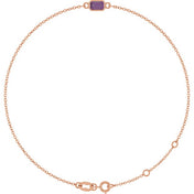 14K Rose Lab-Grown Alexandrite  6 1/2-7-1/2" Bracelet