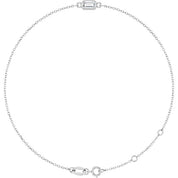 14K White Natural White Sapphire  6 1/2-7-1/2" Bracelet