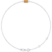 14K White Natural Citrine  6 1/2-7-1/2" Bracelet