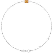 14K White Natural Citrine  6 1/2-7-1/2" Bracelet