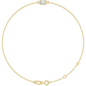 14K Yellow Natural White Sapphire  6 1/2-7-1/2" Bracelet