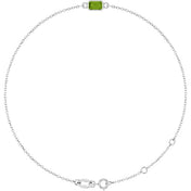 14K White Natural Peridot  6 1/2-7-1/2" Bracelet