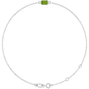 14K White Natural Peridot  6 1/2-7-1/2" Bracelet