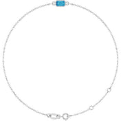 14K White Natural Blue Zircon  6 1/2-7-1/2" Bracelet