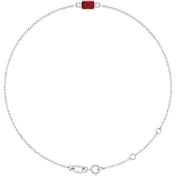 14K White Natural Ruby  6 1/2-7-1/2" Bracelet