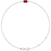 14K White Natural Ruby  6 1/2-7-1/2" Bracelet