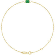 14K Yellow Natural Emerald  6 1/2-7-1/2" Bracelet