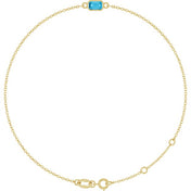 14K Yellow Natural Aquamarine  6 1/2-7-1/2" Bracelet