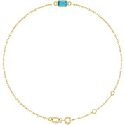 14K Yellow Natural Aquamarine  6 1/2-7-1/2" Bracelet
