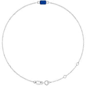 14K White Natural Blue Sapphire  6 1/2-7-1/2" Bracelet