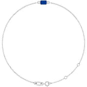 14K White Lab-Grown Blue Sapphire  6 1/2-7-1/2" Bracelet