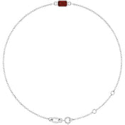 14K White Natural Mozambique Garnet  6 1/2-7-1/2" Bracelet