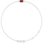 14K White Natural Mozambique Garnet  6 1/2-7-1/2" Bracelet