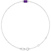 14K White Natural Amethyst  6 1/2-7-1/2" Bracelet