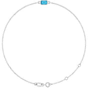 14K White Natural Aquamarine  6 1/2-7-1/2" Bracelet