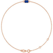 14K Rose Natural Blue Sapphire  6 1/2-7-1/2" Bracelet