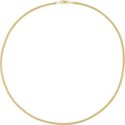 14K Yellow 2.7 mm Curb 24" Chain
