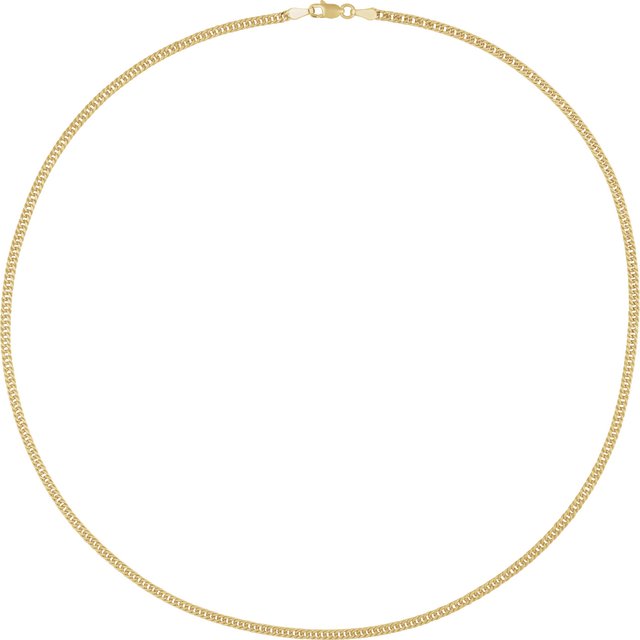 14K Yellow 2.7 mm Curb 18" Chain