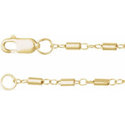 14K Yellow 1.7 mm Satellite Bar Cable 16" Chain