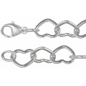Sterling Silver 9 mm Heart 16" Chain