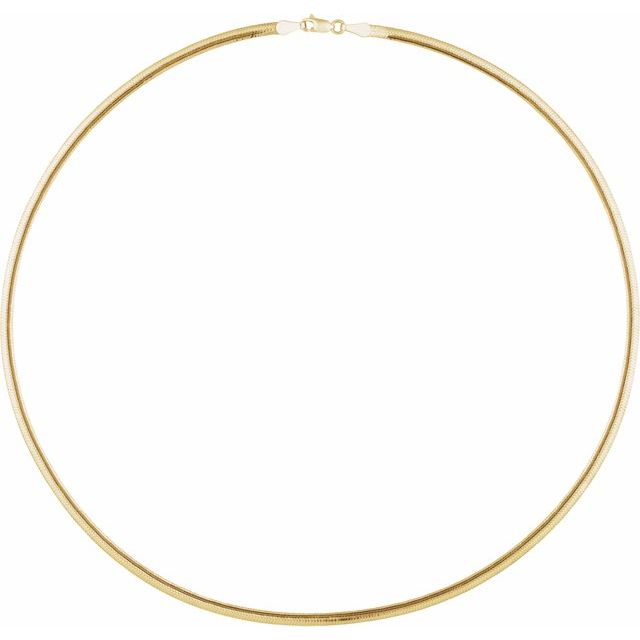 14K Yellow/White 3.2 mm Reversible Diamond-Cut Snake 16" Chain