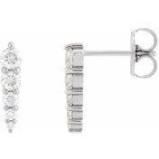 Sterling Silver 1/2 CTW Natural Diamond Graduated Bar Earrings