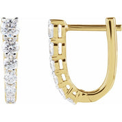 14K Yellow 1/2 CTW Lab-Grown Diamond Hoop Earrings