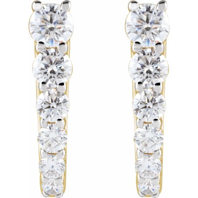 14K Yellow 1/2 CTW Lab-Grown Diamond Hoop Earrings