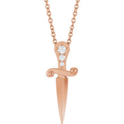 Accented Dagger Necklace or Pendant