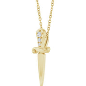 Accented Dagger Necklace or Pendant