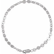 Sterling Silver 4 mm Mirror 7" Chain