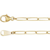 18K Yellow 2.4 mm Paperclip-Style 16" Chain