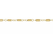 14K Yellow 1.7 mm Satellite Bar Cable Chain by the Inch