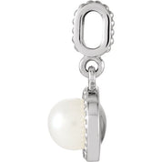 14K White Cultured White Freshwater Pearl Pendant