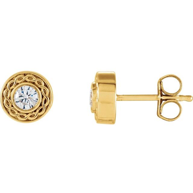 14K Yellow 1/5 CTW Natural Diamond Earrings