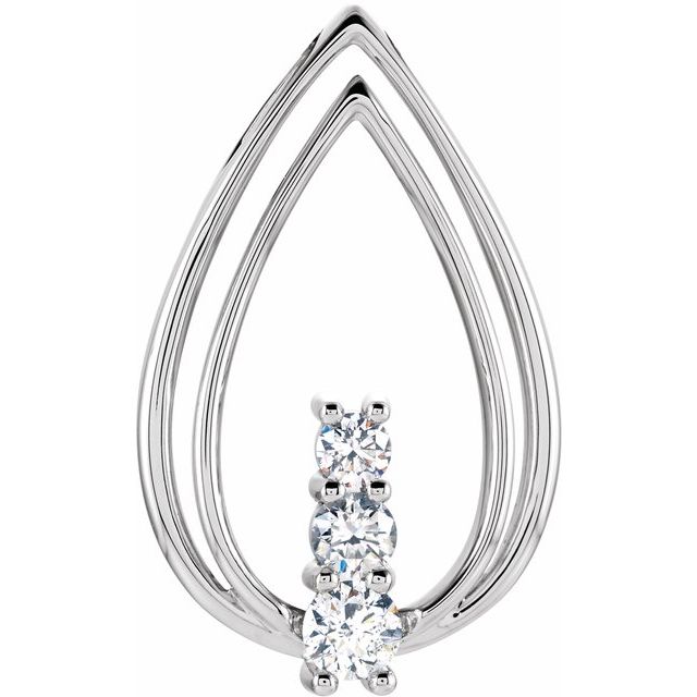 14K White 1/2 CTW Natural Diamond Pendant