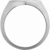 14K White 1/3 CTW Natural Diamond Heart Signet Ring