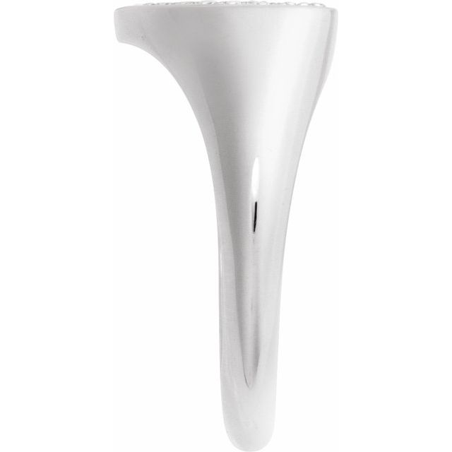 14K White 1/3 CTW Natural Diamond Heart Signet Ring