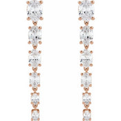 14K Rose 3 1/4 Lab-Grown Diamond Earrings