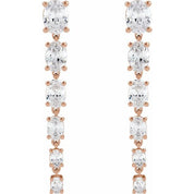 14K Rose 3 1/4 Lab-Grown Diamond Earrings