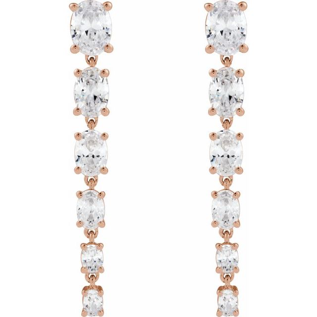 14K Rose 3 1/4 Lab-Grown Diamond Earrings