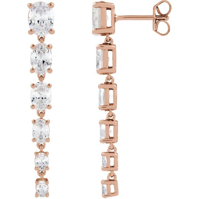 14K Rose 3 1/4 Lab-Grown Diamond Earrings
