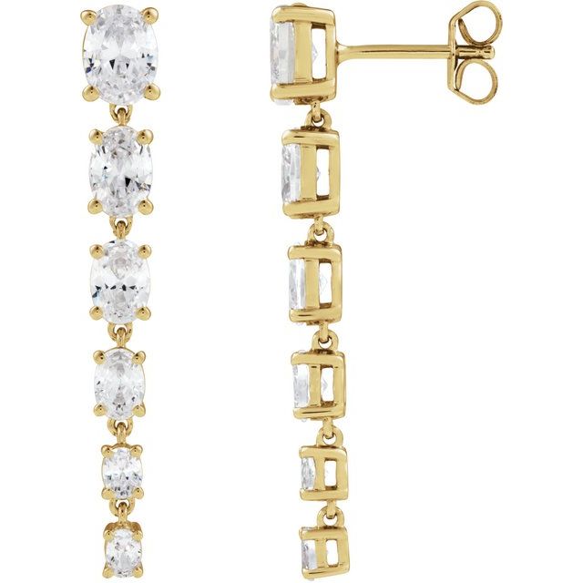 14K Yellow Gold Lab-Grown Diamond Drop Earrings - LG600