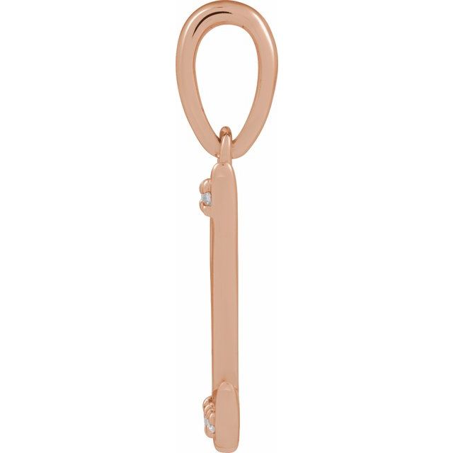 14K Rose .08 CTW Natural Diamond Initial Z 18" Necklace