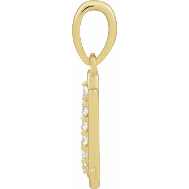 14K Yellow 1/8 CTW Natural Diamond Initial U 18" Necklace