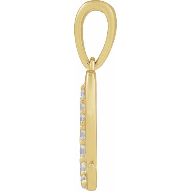14K Yellow 1/10 CTW Natural Diamond Initial Q 18" Necklace